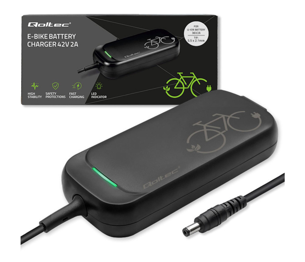 Qoltec Ładowarka do roweru skutera elektrycznego 36V/42V 2A 5.5*2.1 - 1330669 - zdjęcie 2